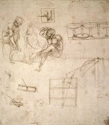 Studien von Figuren und Maschinen
